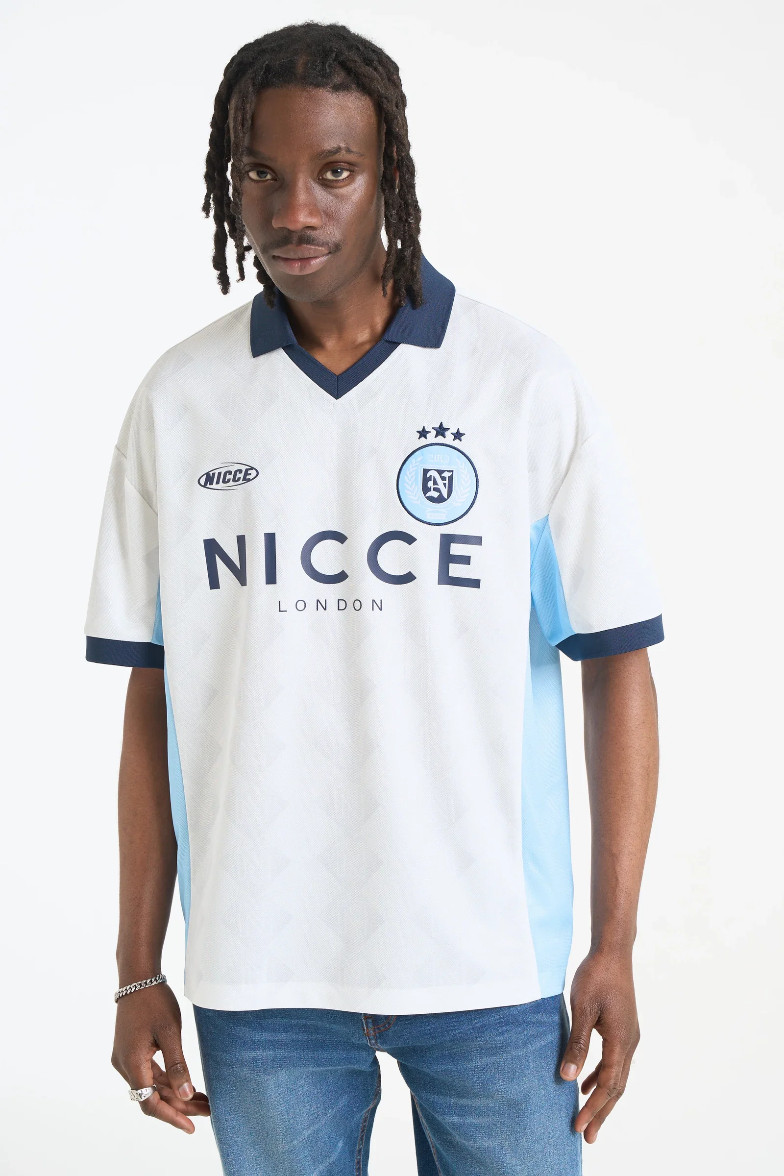 Image of NICCE Mens Billete Football Shirt | White