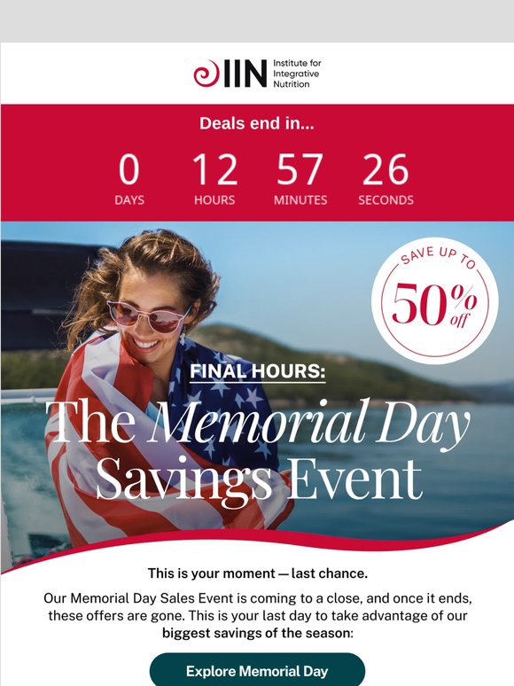 Final Hours: Your Memorial Day Savings End Tonight 🇺🇸