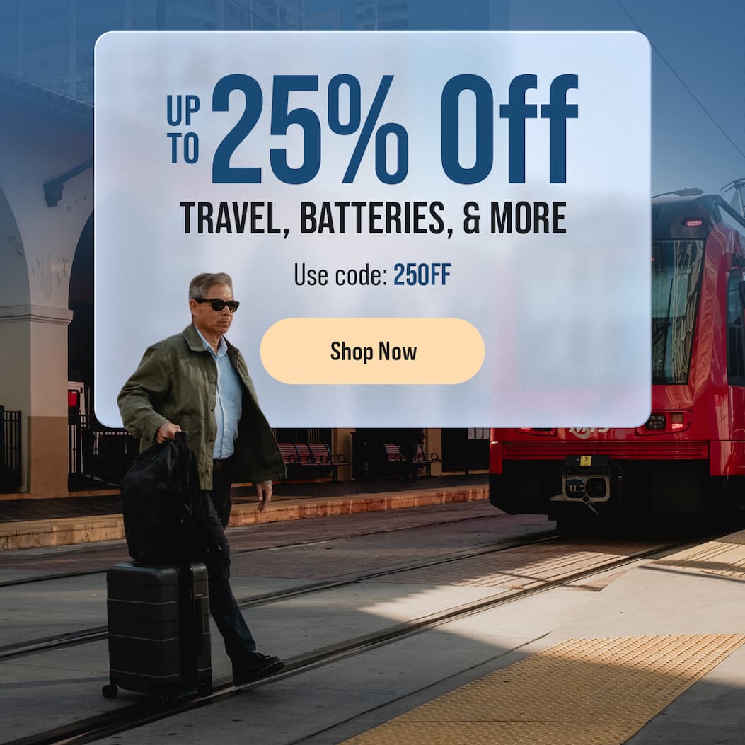Up to 25% off travel, batteries, and more | Use code: 25OFF | Shop Now