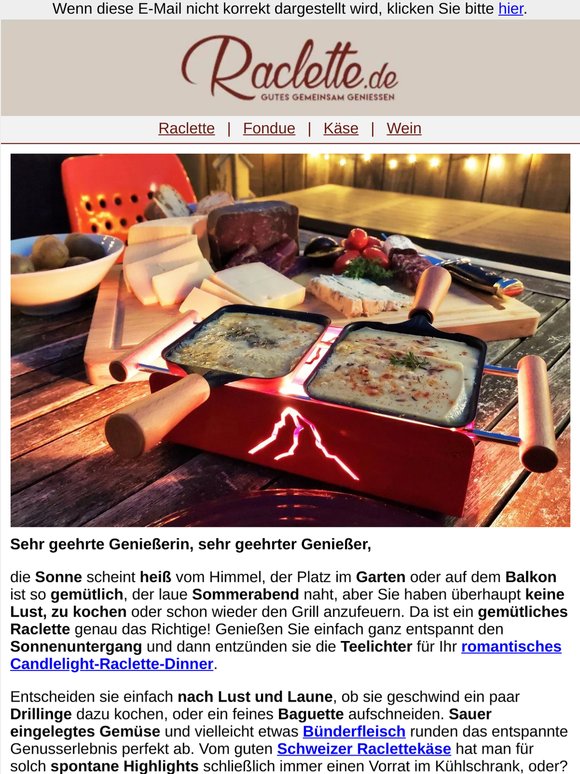 Der perfekte Sommerabend: Candlelight-Raclette