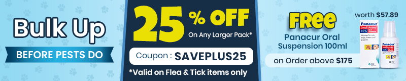 25% Off on All Larger Pack of Flea & Tick Products