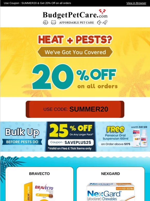 A Little Reward... 25% Off Your Flea & Tick Preventions + FREE Gift! ✨