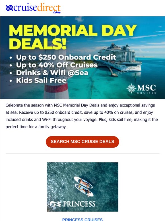 MSC Memorial Day Deals from $41/Night