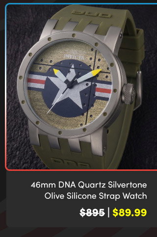 INV-63949 INVICTA | Men's 46mm DNA Quartz Brushed Silvertone Olive Silicone Strap Watch