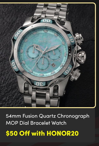INV-49166 INVICTA | Men's 54mm Fusion Quartz Chronograph MOP Dial Bracelet Watch - $50 Off with HONOR20
