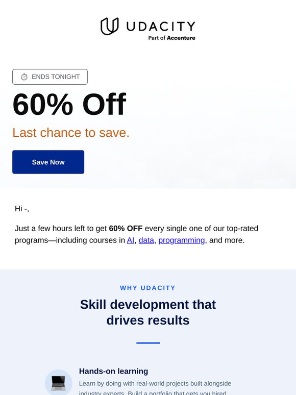 Last chance to save 60%