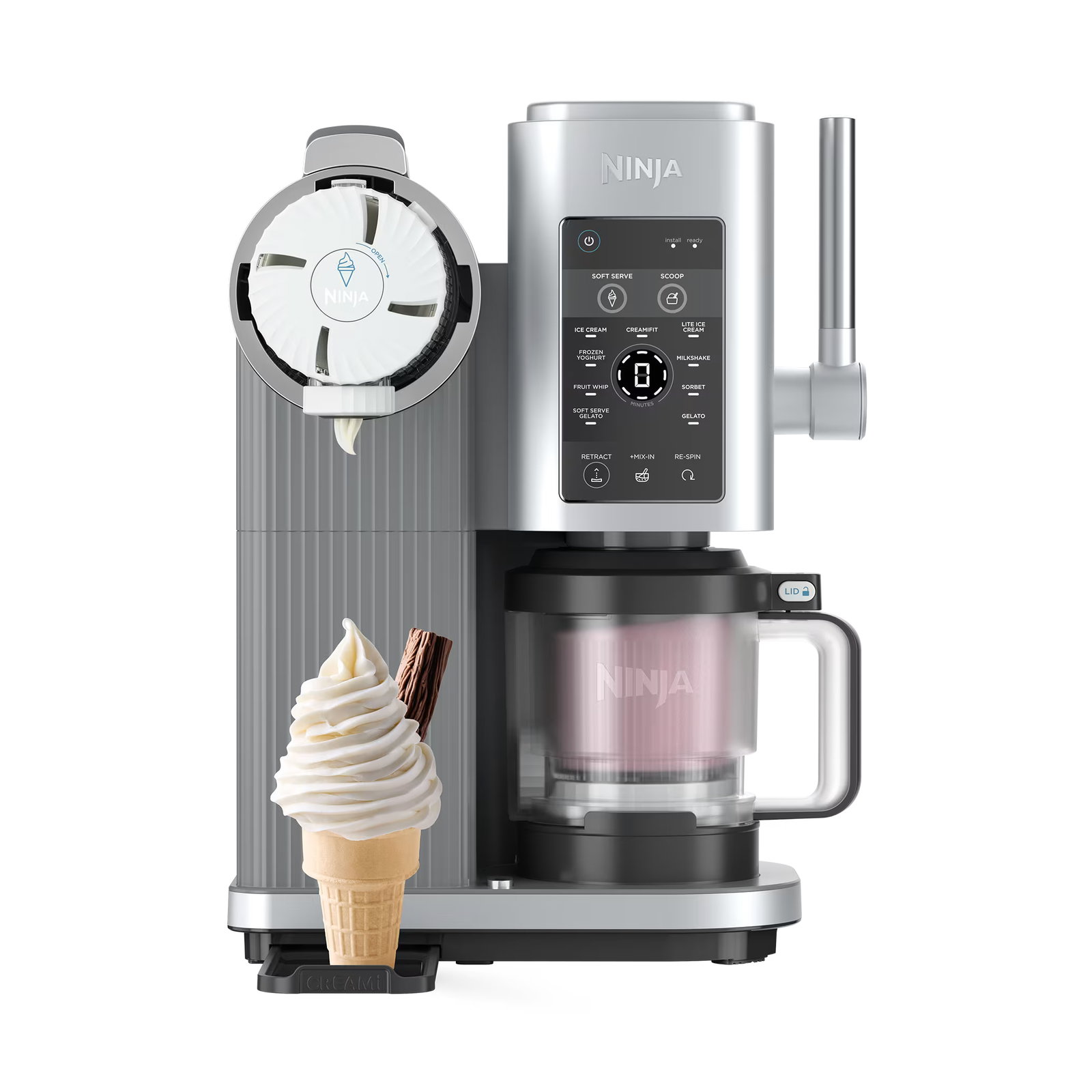 Ninja CREAMi Scoop & Swirl 13-in-1 Soft Serve & Ice Cream Maker NC701UK