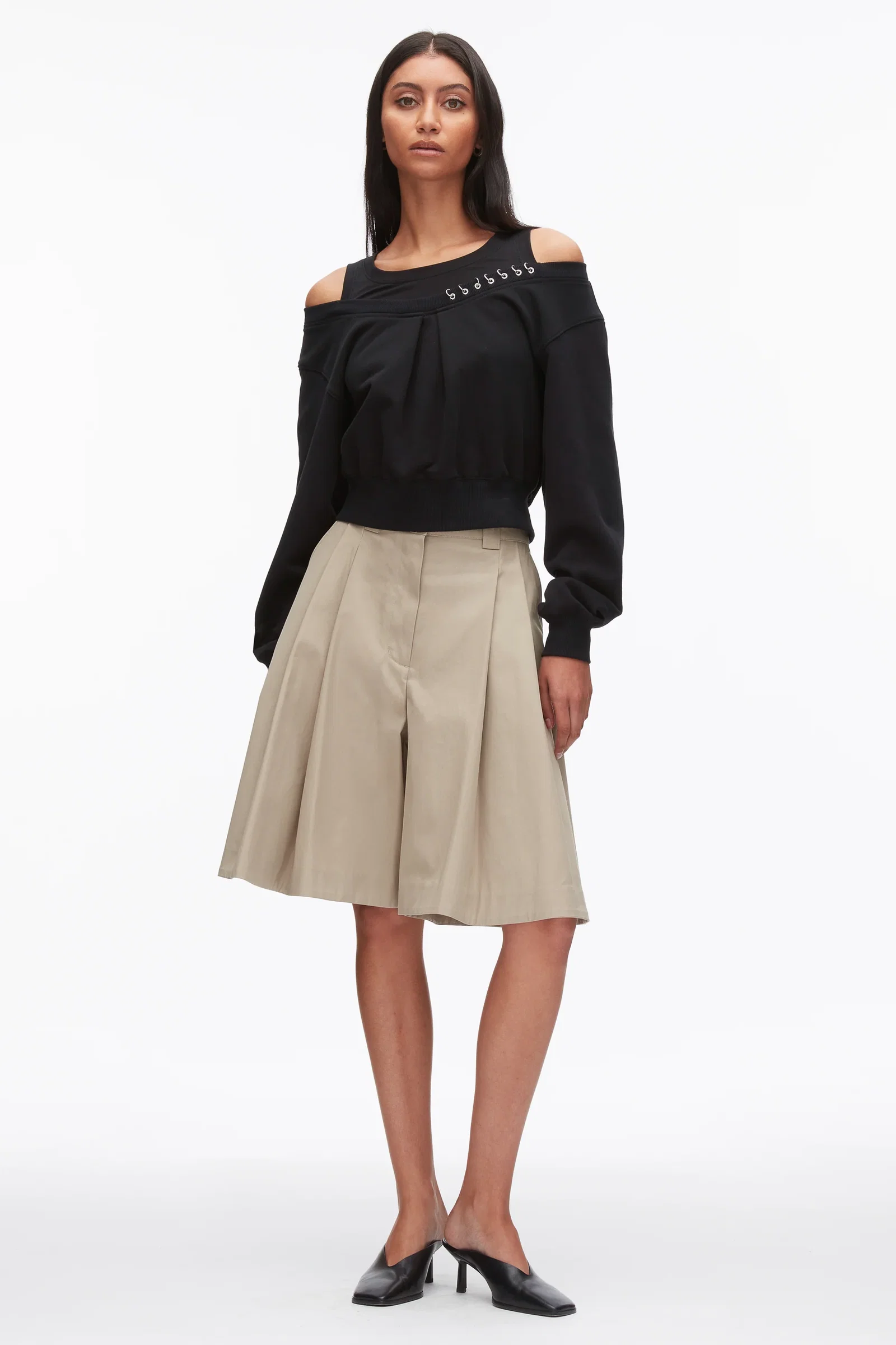 Image of Long Sleeve Embellished Double Layer Top