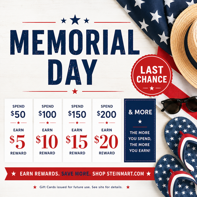 Shop Memorial Day Bonus Event at Steinmart.com