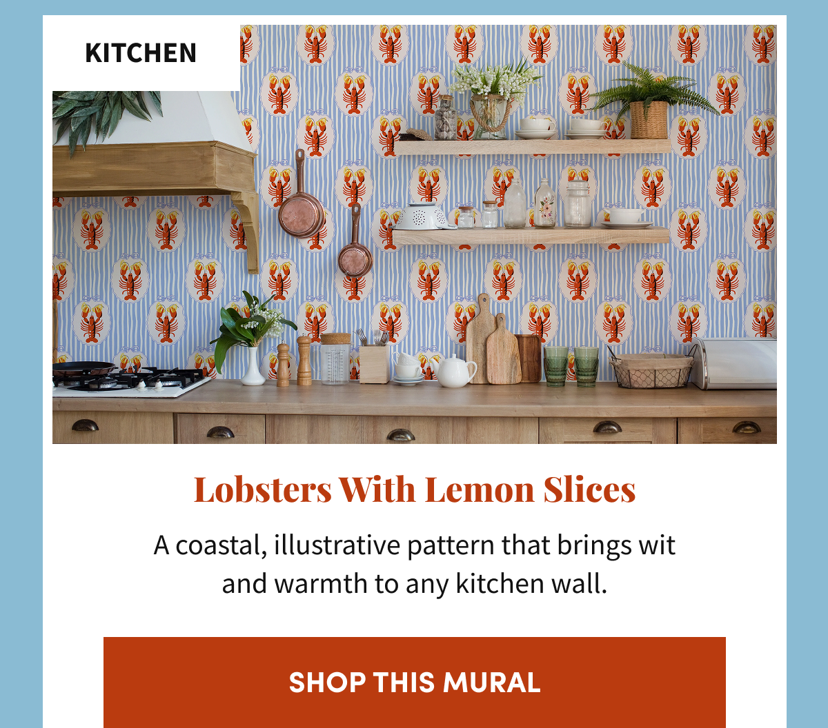 Kitchen. Lobsters With Lemon Slices. Shop This Mural.