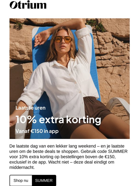 Laatste kans: 10% extra korting in de app 💥
