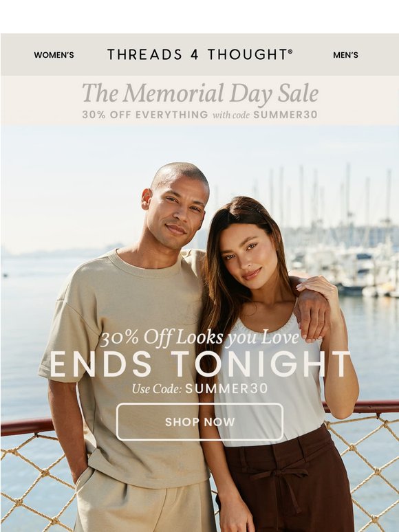 Final Day for 30% Off the Looks You Love