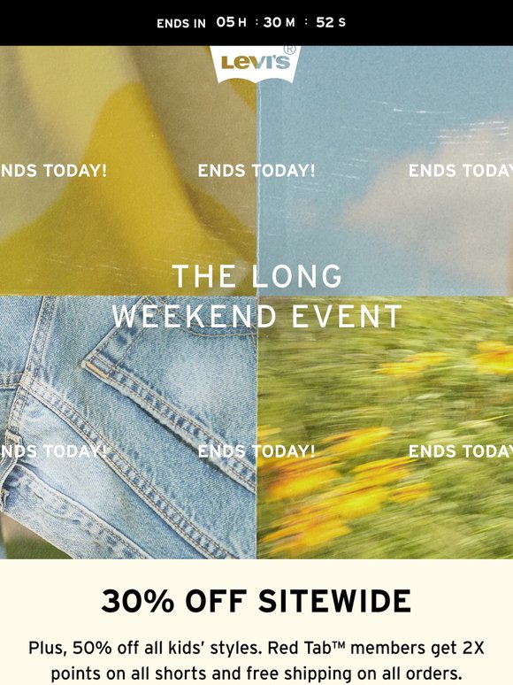 Ends today! 30% off sitewide