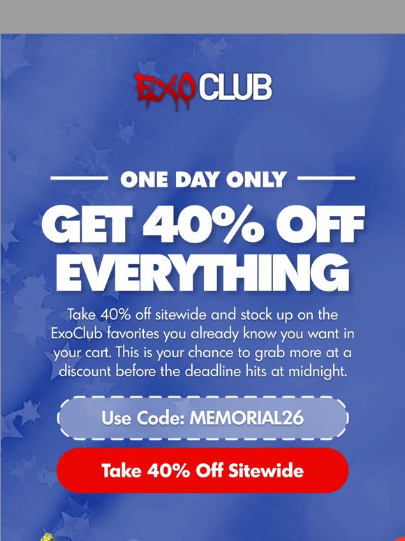 40% Off Everything For Memorial Day 🇺🇸💥