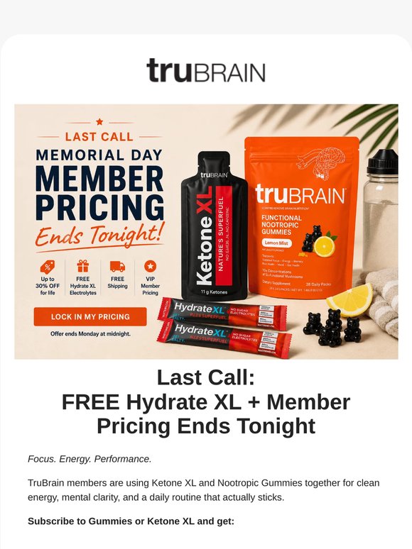 Free Hydrate XL + Lifetime Pricing Ends Tonight