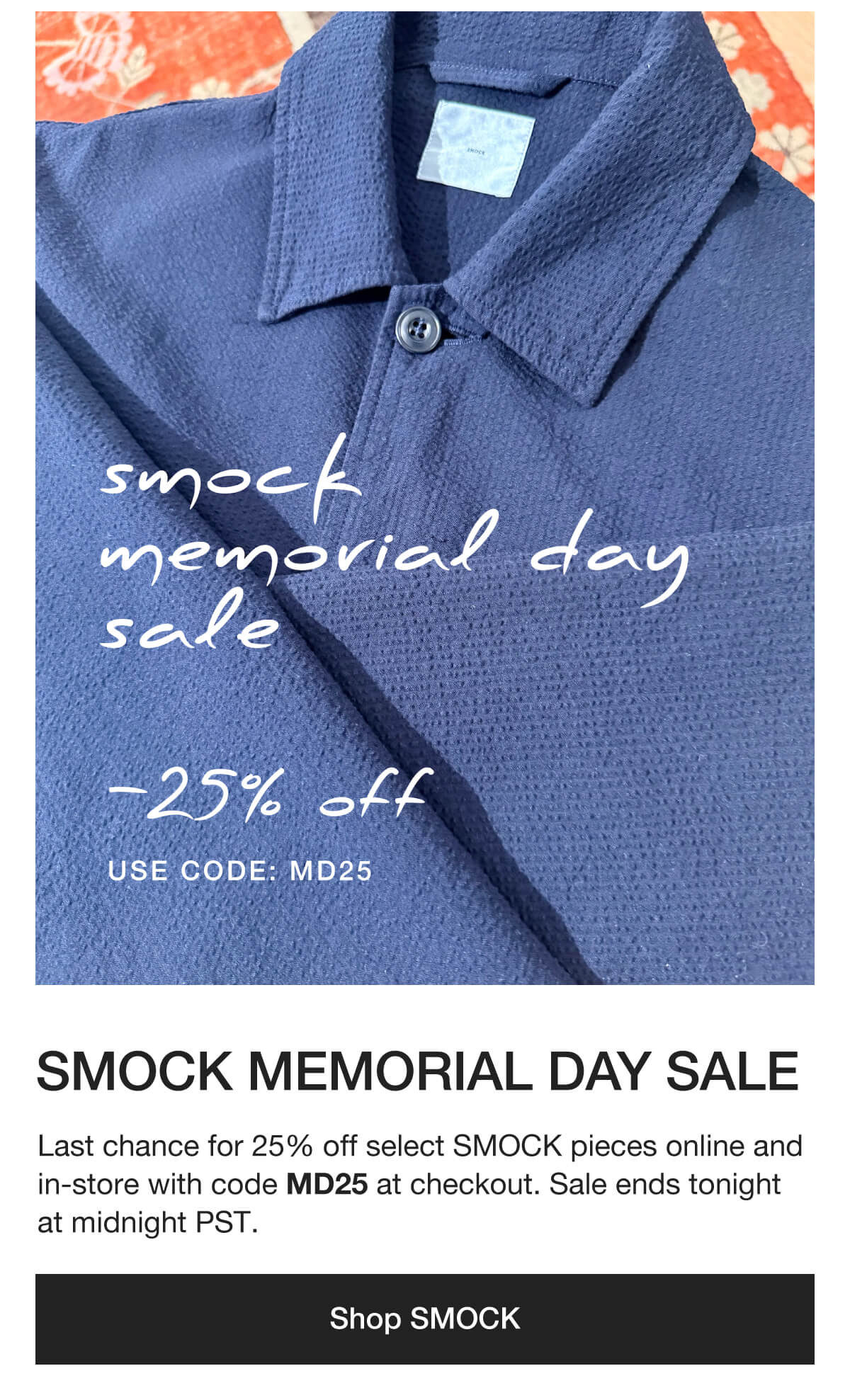 SMOCK Memorial Day Sale