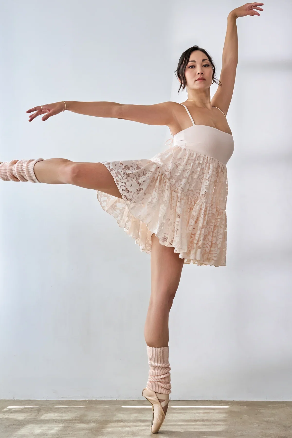 Image of Lace Pirouette Babydoll Dress - Tutu Pink