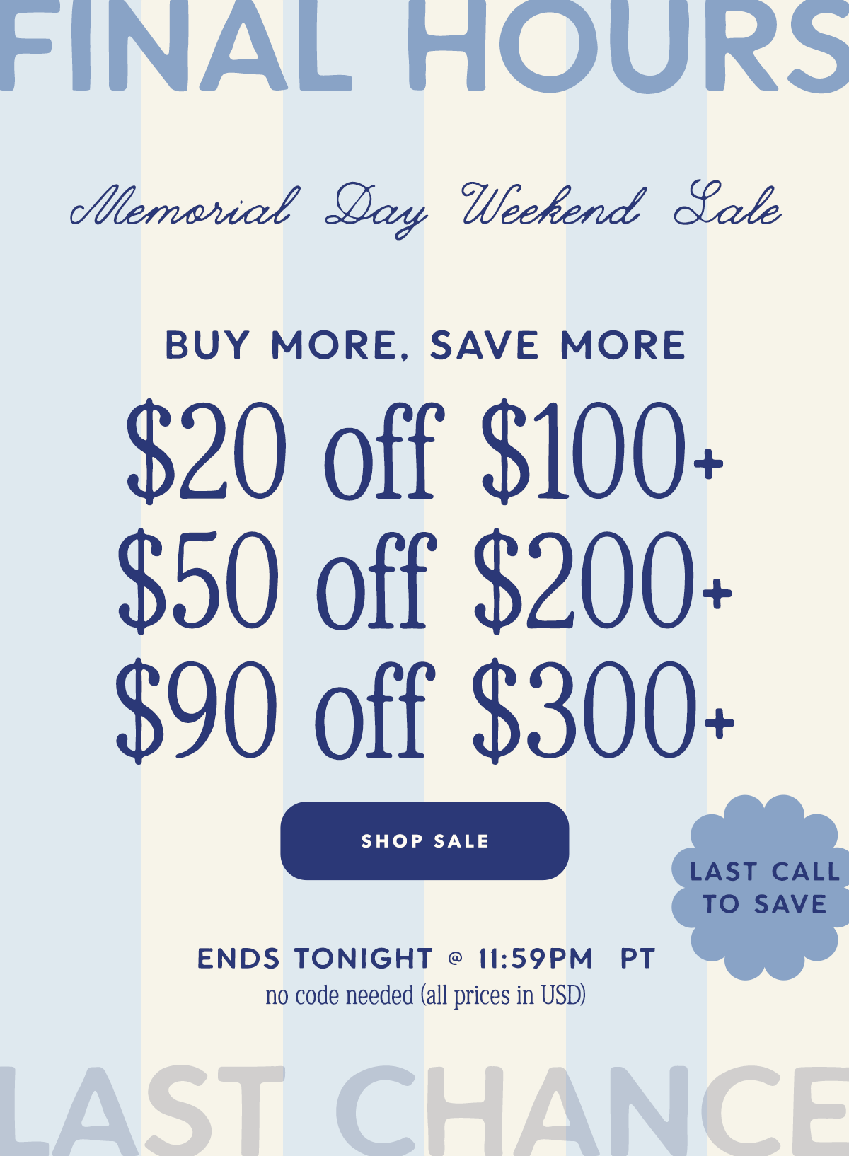 Shop Memorial Day Weekend Sale