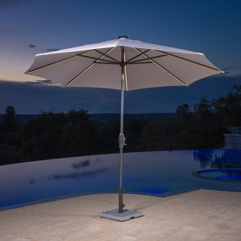 Sunvilla 10' Round Solar LED Market Umbrella