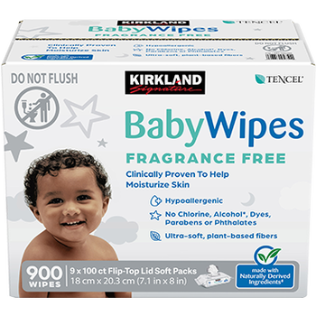 Kirkland Signature Baby Wipes Fragrance Free, 900-Count