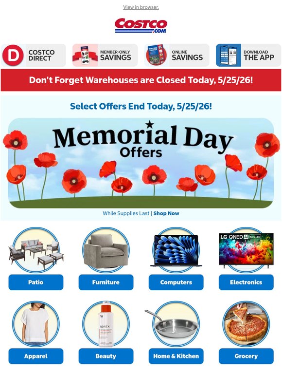Shop Online Memorial Day Offers!