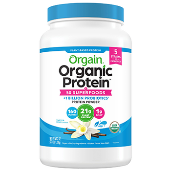 Orgain Organic Protein and Superfoods Plant Based Protein Powder, Vanilla Bean, 2.7 lbs
