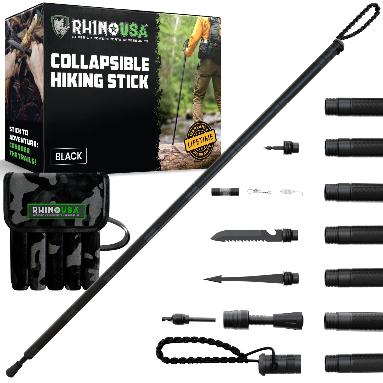 Image of Tactical Hiking Stick w/ Integrated Survival Kit