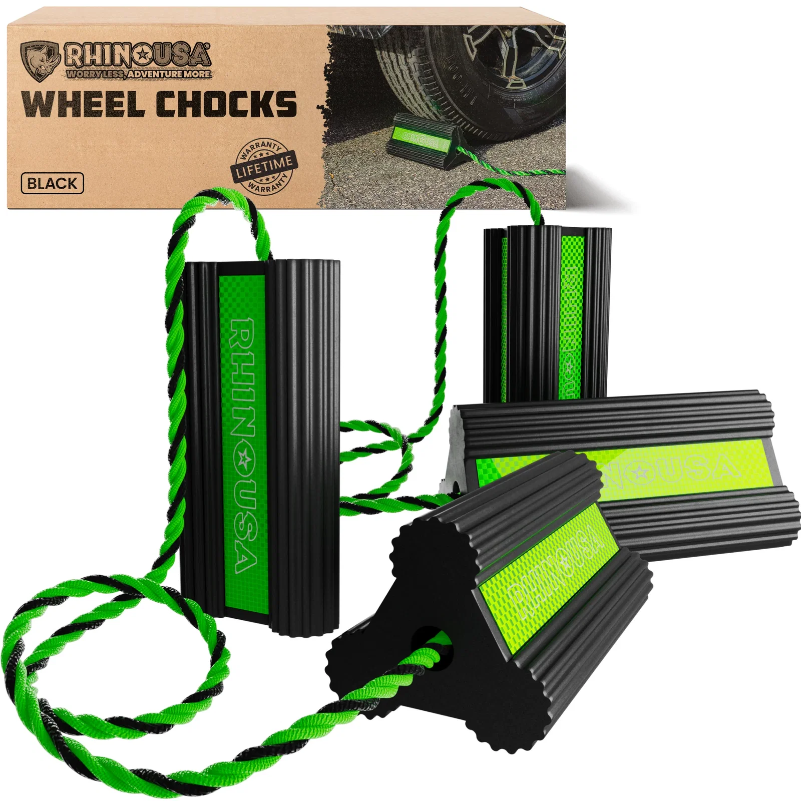Image of Heavy-Duty Rubber Wheel Chocks