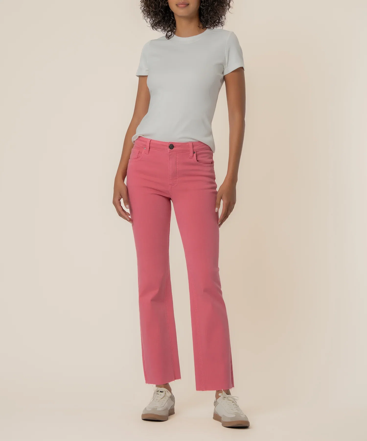 Image of Kelsey High Rise Ankle Flare in Flamingo
