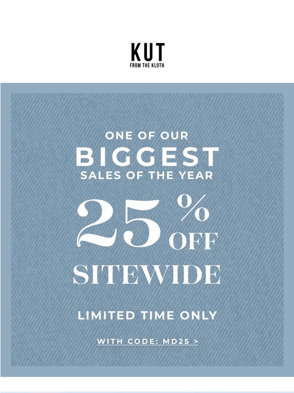 Ends Tonight: 25% Off Sitewide ✨