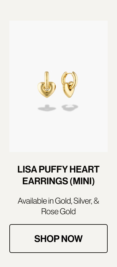 Lisa Puffy Heart Earrings (Mini) - Gold