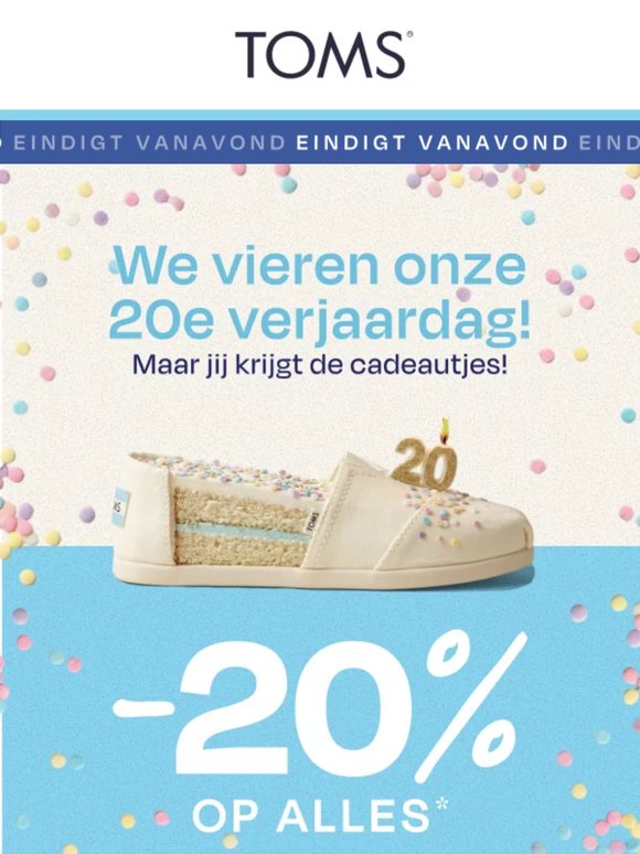 Eindigt vanavond 🎁 20% verjaardagkorting