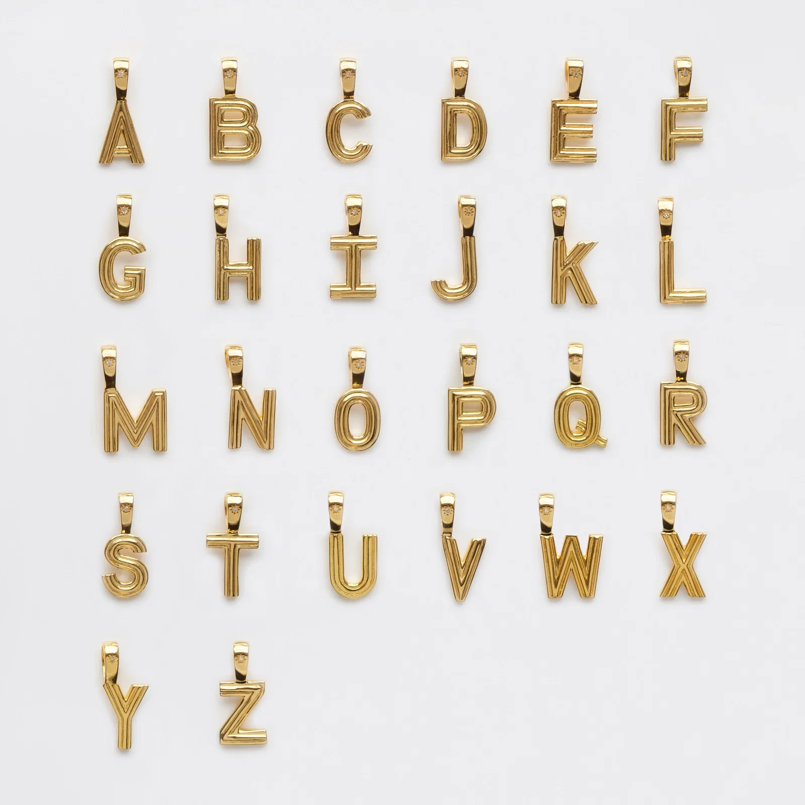 Image of Make it Personal Diamond Star Set Chunky Initial Pendant