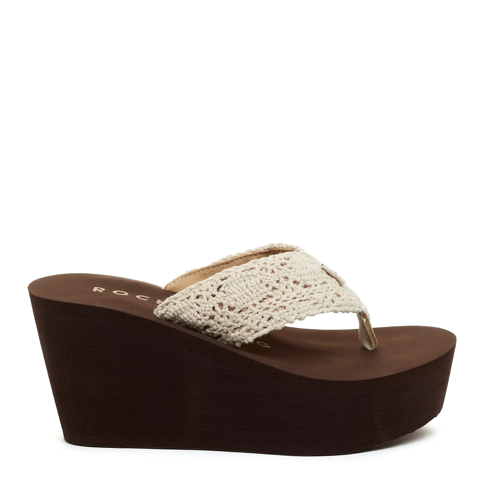Image of Diver Natural Crochet Wedge Flip Flop