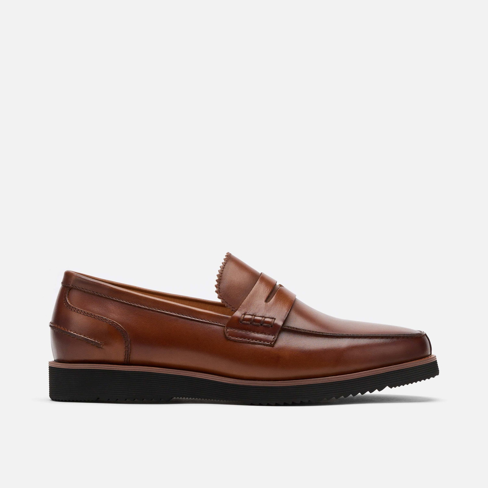 Image of Abe Mahogany Leather Penny Loafers