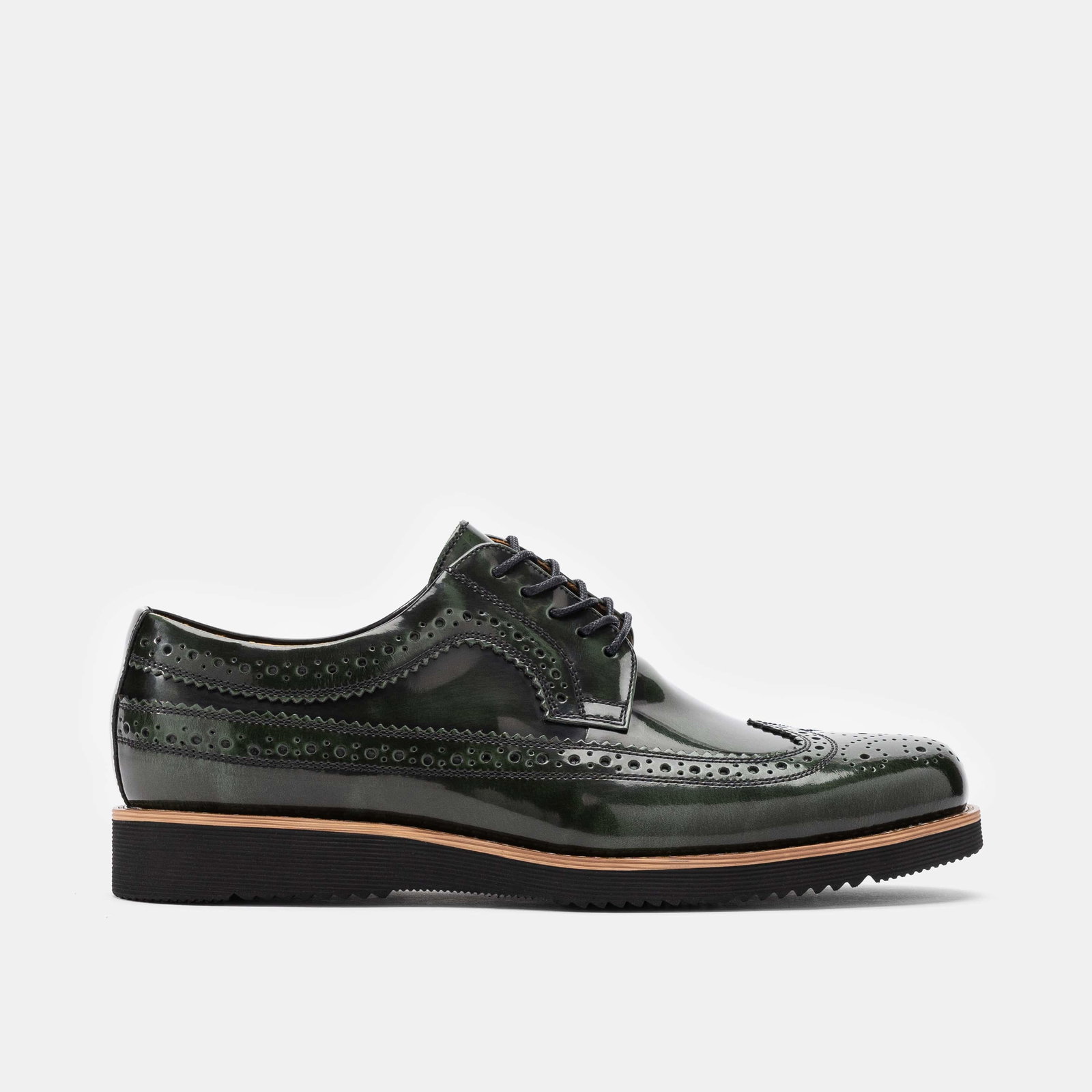 Image of Alexander Green Patent Leather Longwing Sneakers