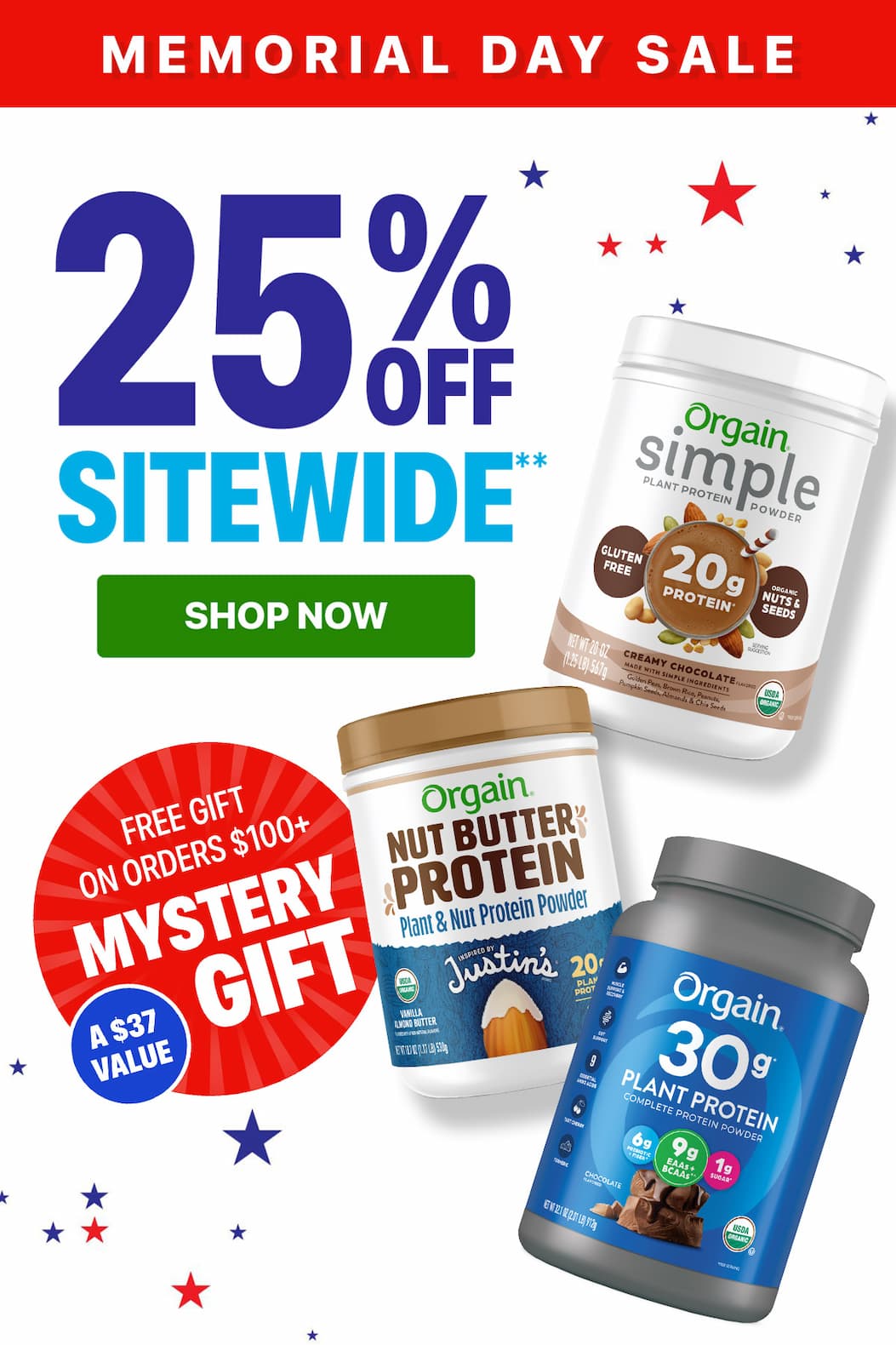 Memorial Day Sale - 25% OFF, plus a free gift with your $100+ purchase!