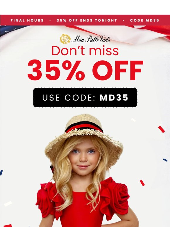 FINAL HOURS: 35% OFF ❤️🤍💙