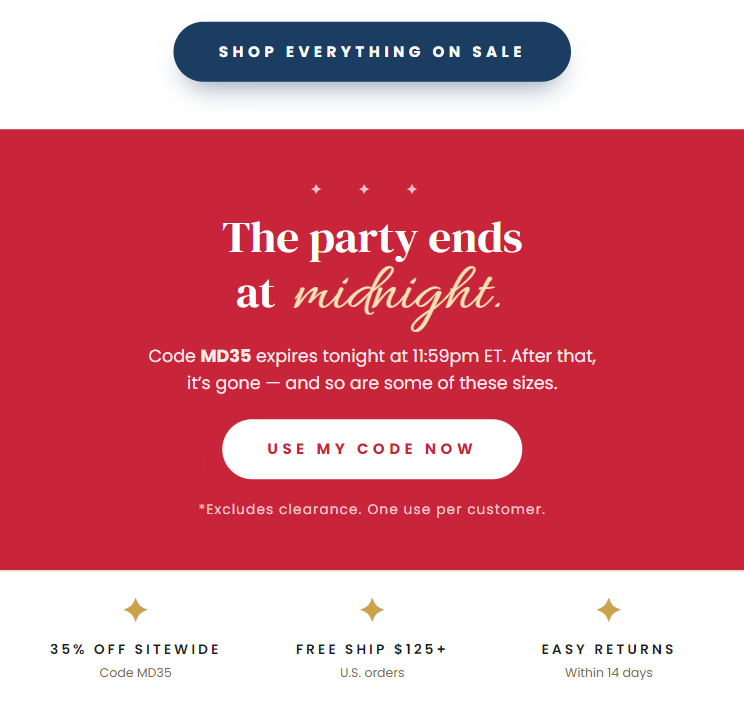35% off sitewide code MD35 + FREE SHIP $135+ USA + EASY RETURNS WITHIN 14 DAYS