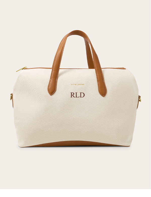 Milan Cabin Bag in Canvas and Cognac