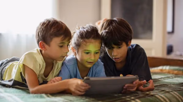 Kids watching tablet