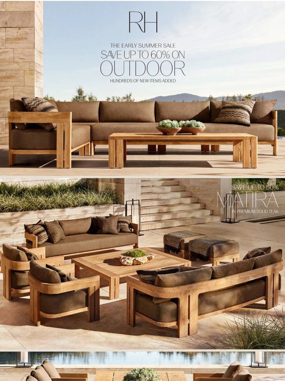 Outdoor Up to 60% Off. The Early Summer Sale.