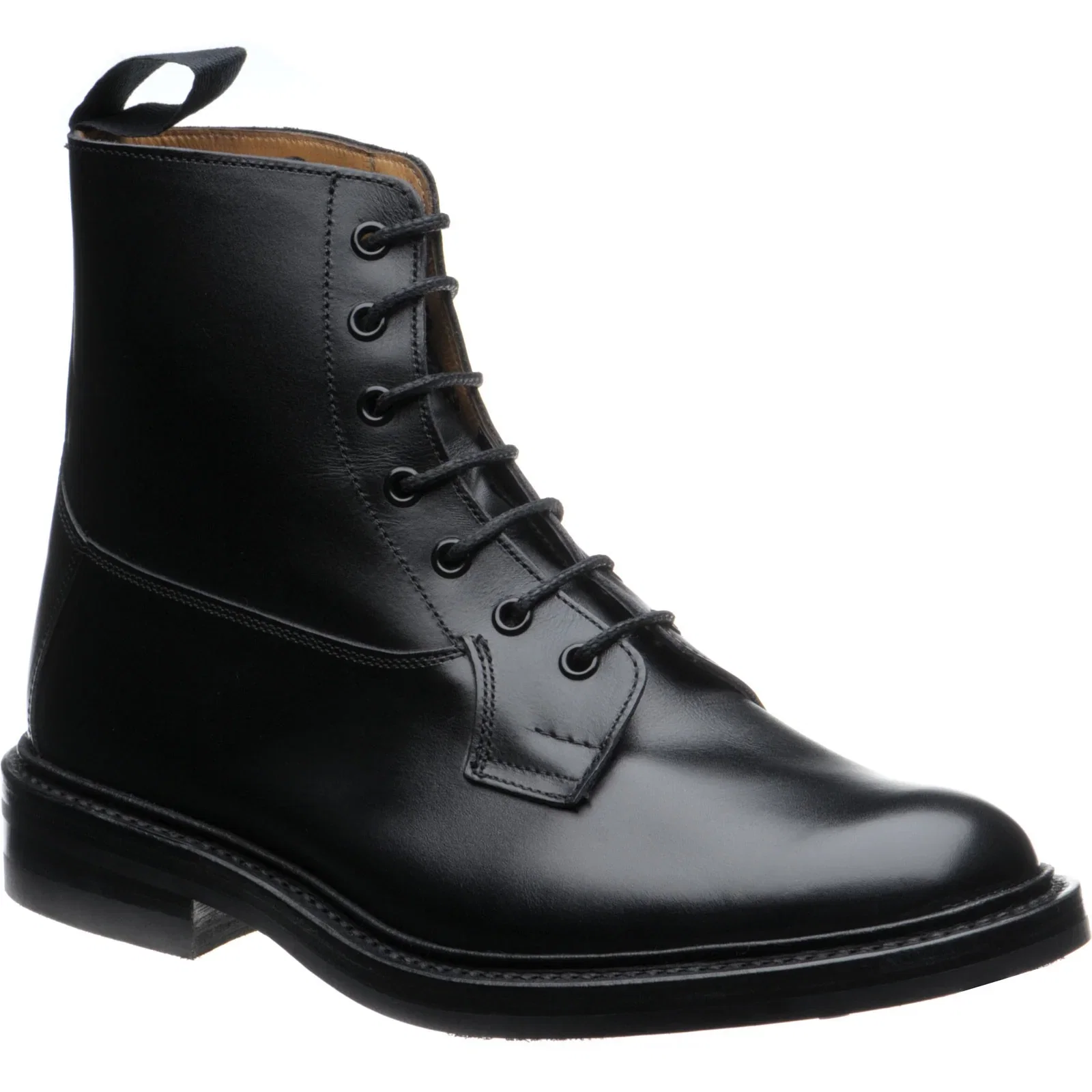 Image of Trickers Burford (Rubber) mens rubber-soled Derby shoes in black calf