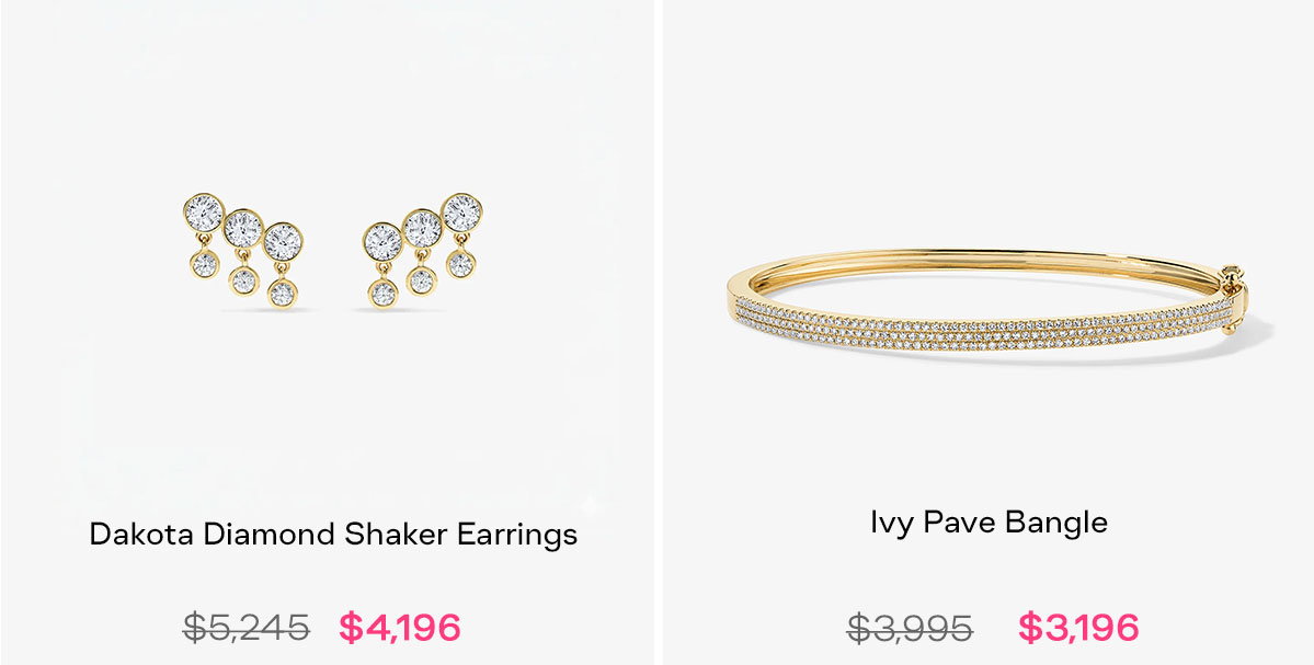 dakota shaker earrings and pave bangle