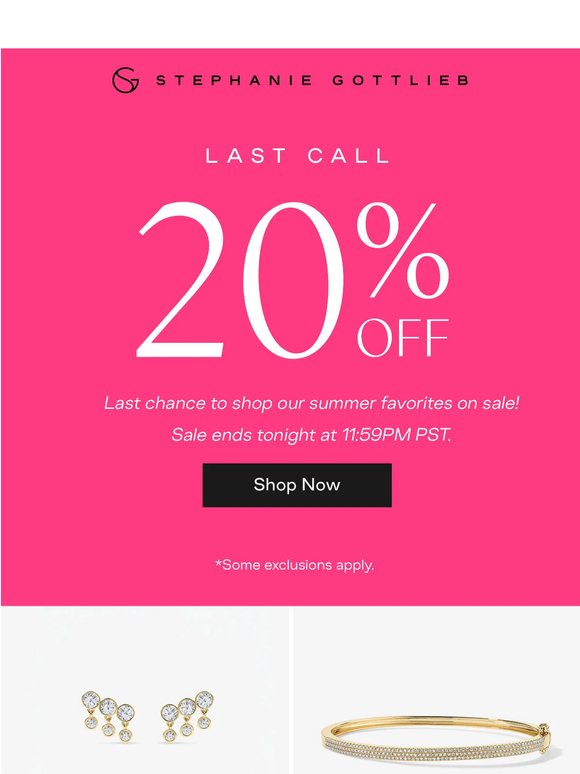 FINAL HOURS: 20% OFF