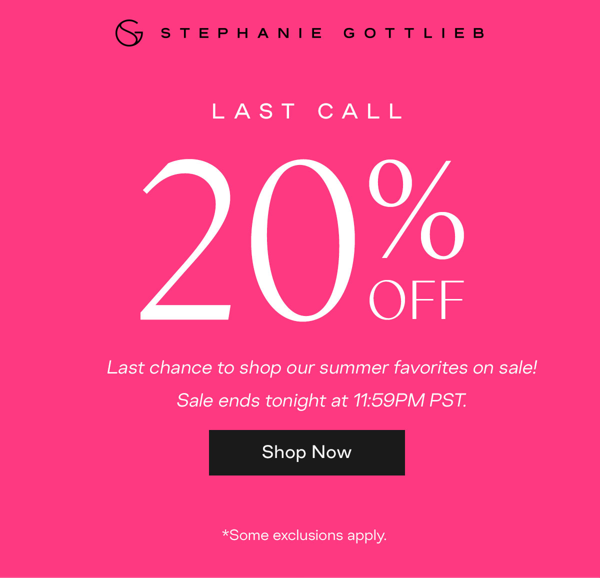 last call to shop 20% off