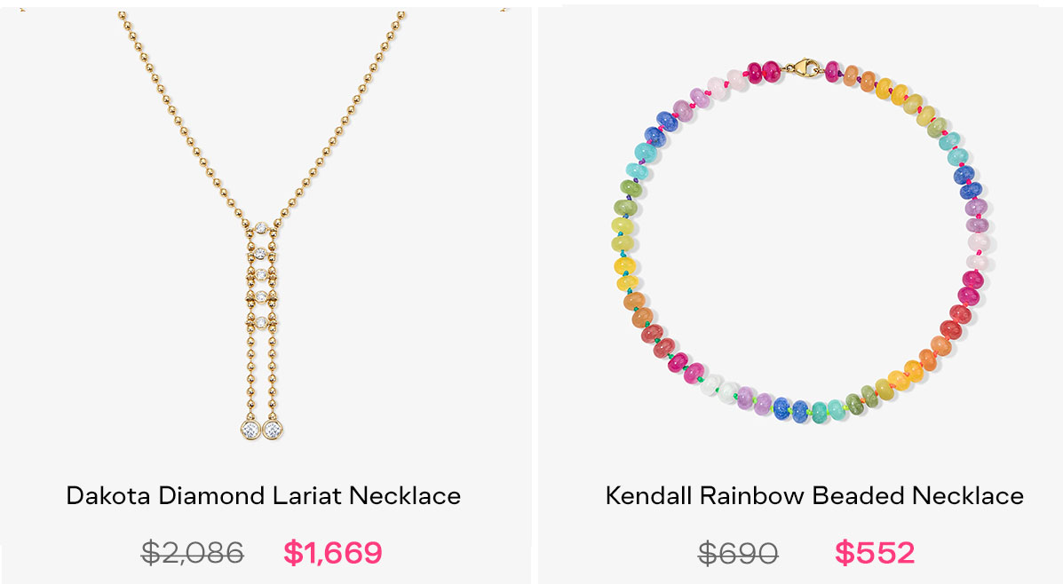 dakota diamond lariat and rainbow beads