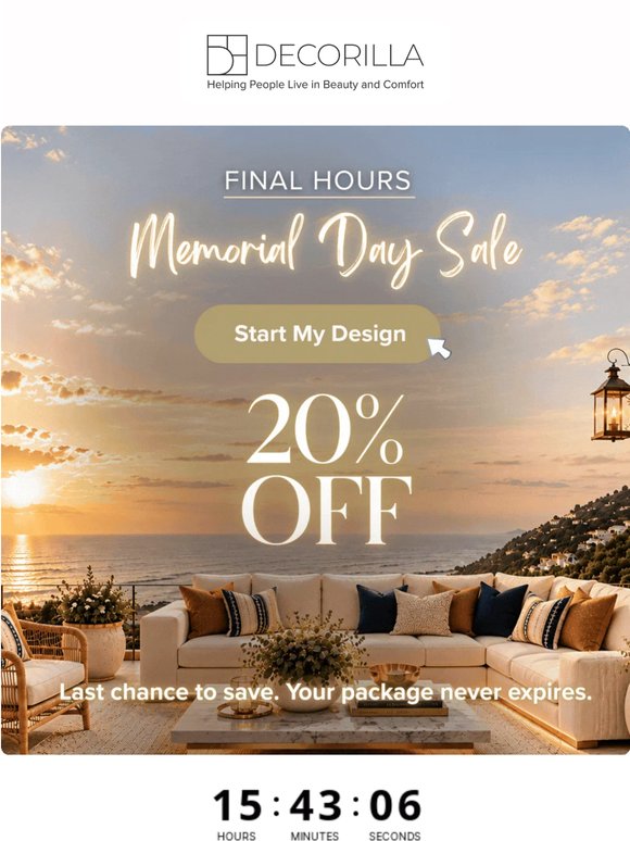 ⏳ Ends Tonight! 20% Off 🇺🇸 Memorial Day Sale