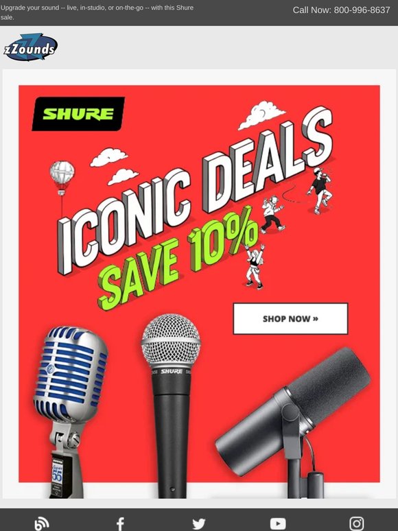 Save 10% on Shure Mics and More