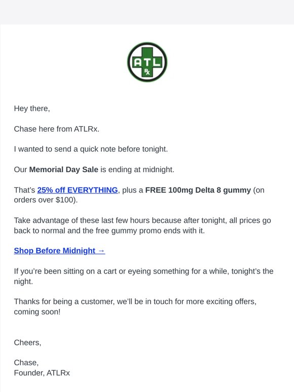 Quick note before Memorial Day Sale wraps up